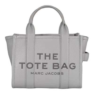 Marc Jacobs Cobalt Small Tote Bag With Mini Model In Grey