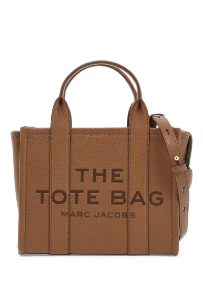 Marc Jacobs The Leather Small Tote Bag In Marrone