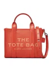 Marc Jacobs The Leather Medium True Red Tote Bag In Orange