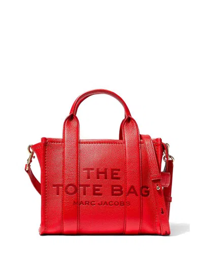 Marc Jacobs The Leather Small Tote Bag In True Red