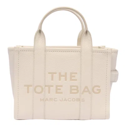 Marc Jacobs The Leather Small Tote Bag In Bianco