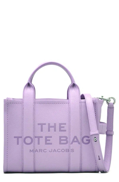 Marc Jacobs The Leather Small Tote Bag In Purple