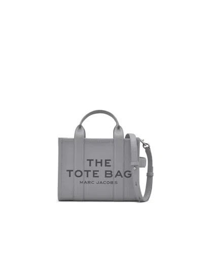 Marc Jacobs The Leather Small Tote Bag Wolf Grey In 055