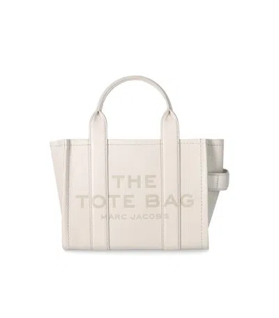 Marc Jacobs The Leather Small Tote Cotton Handbag In Cotton/silver