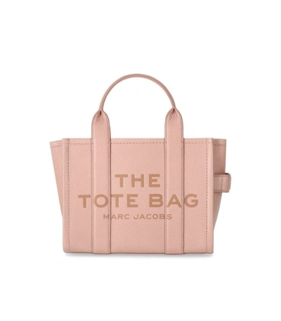 Marc Jacobs The Leather Medium Tote Rose Handbag In Pink
