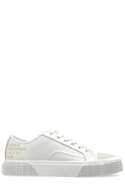 Marc Jacobs White 'the Leather' Sneakers In Beige