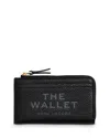Marc Jacobs The Leather Top Zip Multi Wallet In Black/gold