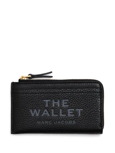 Marc Jacobs The Leather Top Zip Multi Wallet In Black Leather