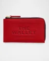 Marc Jacobs The Leather Top Zip Multi Wallet In Red