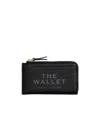 Marc Jacobs The Leather Top Zip Multi Wallet In Black Leather  In Black