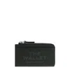 Marc Jacobs The Leather Top Zip Multi Wallet In Black Leather  In Black