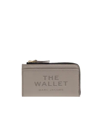 Marc Jacobs The Leather Top Zip Wallet In Gray