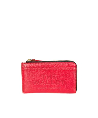 Marc Jacobs The Leather Top Zip Wallet In Red