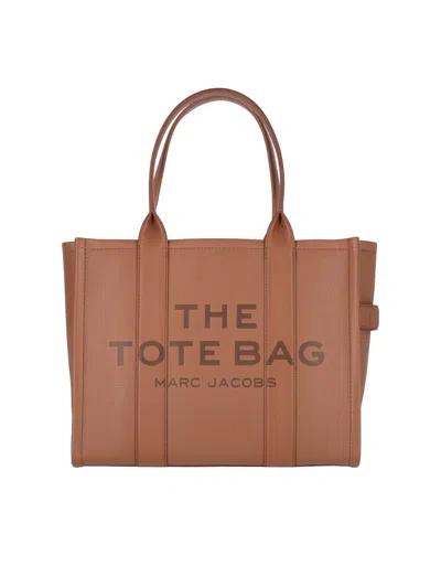Marc Jacobs The Leather Tote Large Bag In Brown