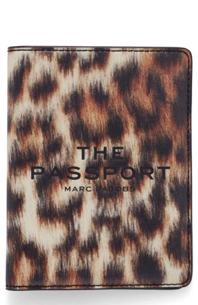 Marc Jacobs The Leopard Leather Passport Case In Black