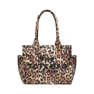 Pre-owned Marc Jacobs The Leopard Puffy Nylon Medium Tote Bag 'brown' | Women's Size Onesize