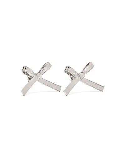 Marc Jacobs The Lingerie Bow Earrings In Silver