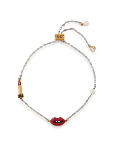 Marc Jacobs The Lips Enamelled Bracelet In Metallic