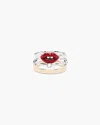 Marc Jacobs The Lips Rings, Set Of 3 In Silver