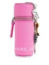 Marc Jacobs The Lipstick Case Charm Pink Keychain With Pendants And Logoed Lipstick Holder In Leather And Brass  In Pink