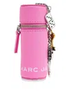 Marc Jacobs The Lipstick Case Charm Pink Keychain With Pendants And Logoed Lipstick Holder In Leather And Brass  In Pink