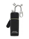 Marc Jacobs The Lipstick Logo Lettering Zipped Bag Charm In Black