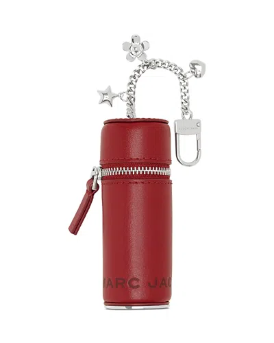 Marc Jacobs The Lipstick Leather Case Charm In Burgundy