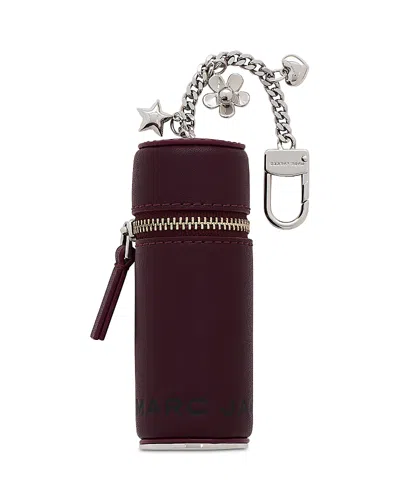 Marc Jacobs The Lipstick Leather Case Charm In Purple