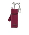 Marc Jacobs The Lipstick Logo Lettering Zipped Bag Charm In Burgundy