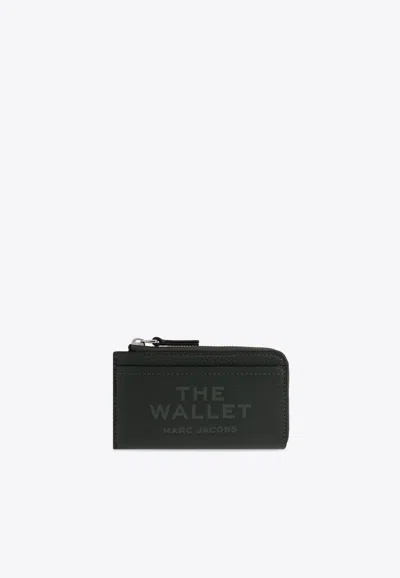 Marc Jacobs Womens Debossed-branding Leather Card Holder Black
