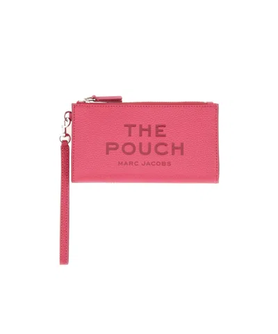 Marc Jacobs The Logo Embossed Zipped Pouch In Red