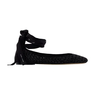 Marc Jacobs Logo Ribbon Ballerina Flat In Black