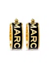 Marc Jacobs Enamelled Logo Two Tone Hoop Earrings