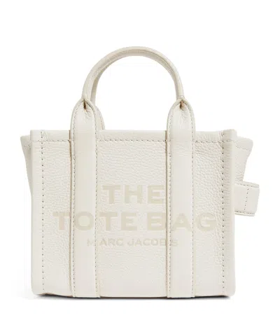 Marc Jacobs The  Micro Leather The Tote Bag In White