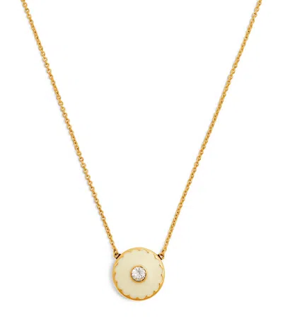 Marc Jacobs The  The Medallion Pendant Necklace In Ivory