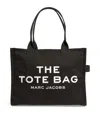Marc Jacobs 'the Large Tote' Black Tote Bag With Contrasting Logo Print In Black