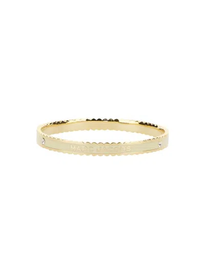 Marc Jacobs The Medallion Bracelet With Logo In Ivory
