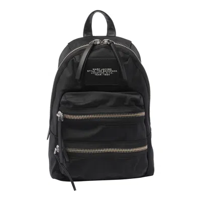 Marc Jacobs The Biker Black Nylon Medium Backpack In Black Fabric