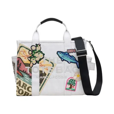 Pre-owned Marc Jacobs The Medium Camp Patchwork Denim Tote Bag 'light Wash' | Blue | Women's Size Onesize