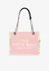 Marc Jacobs Pink Denim Bag With Logo And Chain Handles In Pink
