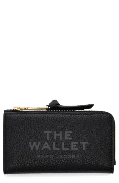 Marc Jacobs The Medium Flat Leather Wallet In Black