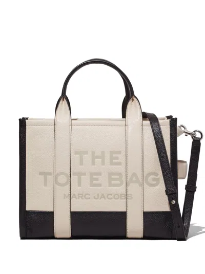 Marc Jacobs The Medium Fur Beige Logo Tote Bag For Women In Brown