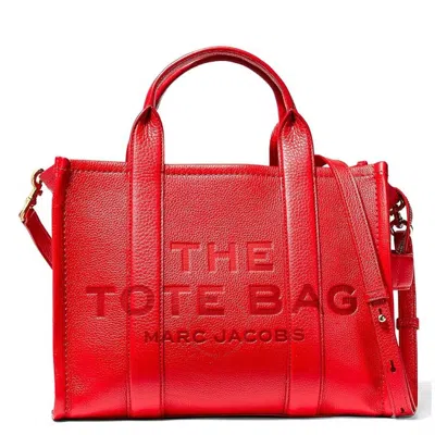 MARC JACOBS MARC JACOBS THE MEDIUM LEATHER TOTE BAG - TRUE RED