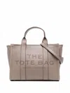 Marc Jacobs The Tote Bag Medium Grey Shoulder Bag With Logo In Grainy Leather Woman  In Gray