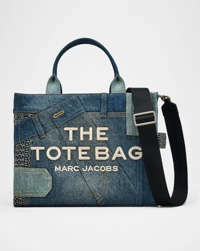 MARC JACOBS THE MEDIUM PATCHWORK DENIM TOTE BAG
