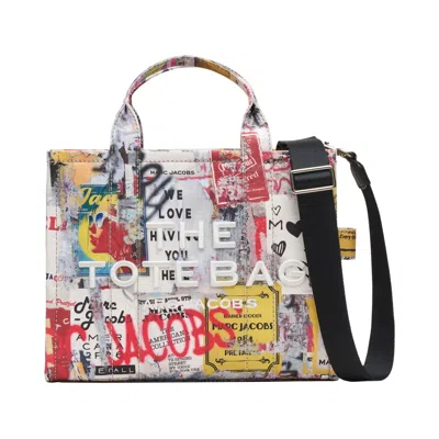 Pre-owned Marc Jacobs The Medium Pop Americana Canvas Tote Bag 'white/multicolor' | Women's Size Onesize