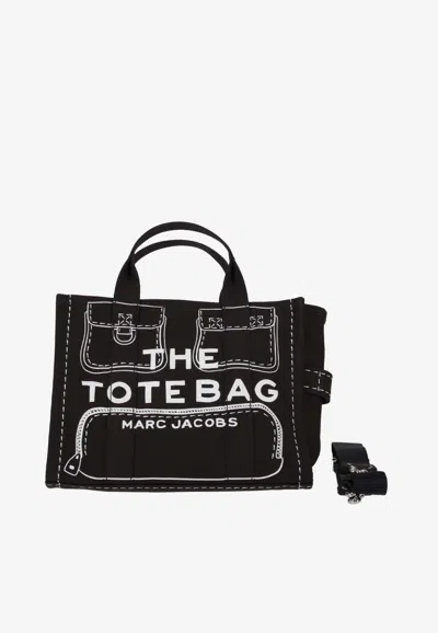 Marc Jacobs The Medium Printed Tote Bag In Black