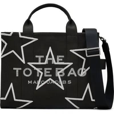 Marc Jacobs The Medium Star Canvas Tote In Black