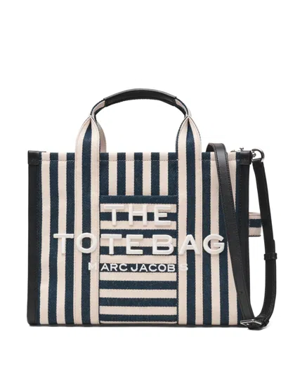 Marc Jacobs The Medium Stripe Canvas Tote Bag In Blue