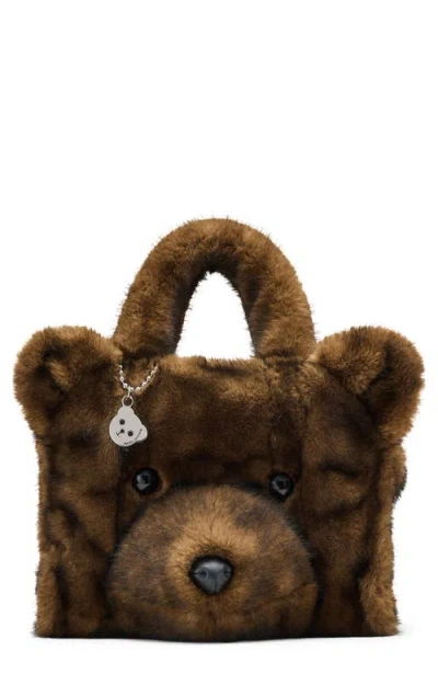Marc Jacobs The Medium Teddy Faux Fur Tote In Black